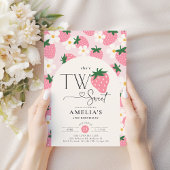 Strawberry 2nd Birthday Two Sweet Pink Einladung