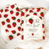 Strawberry 4th Birthday Four Ever Sweet Einladung
