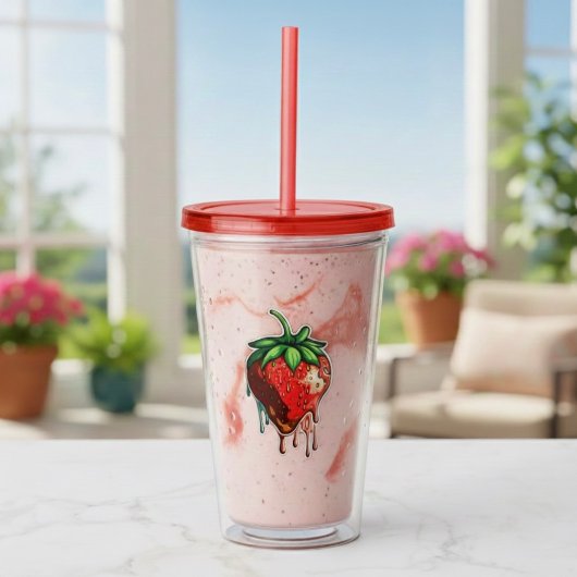 Strawberry Acrylic Tumbler Acryltrinkbecher