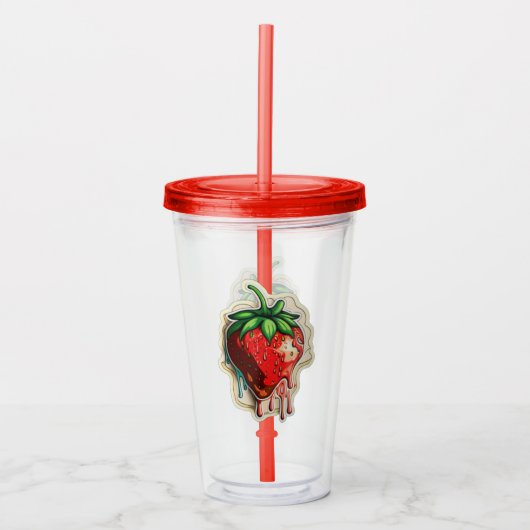 Strawberry Acrylic Tumbler Acryltrinkbecher (Vorderseite)