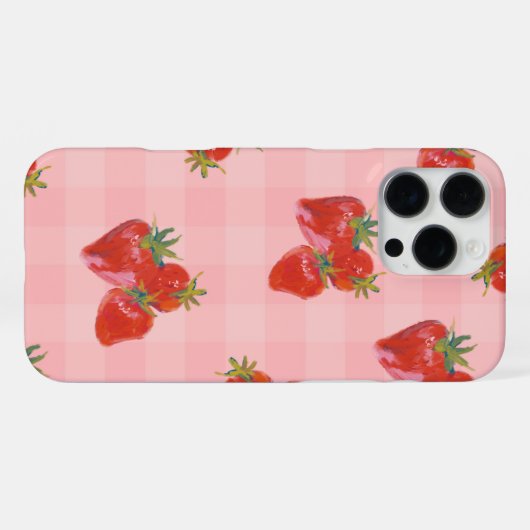 Strawberry Aesthetic Case | Fresh Fruit Vibes iPhone Hülle (Rückseite (Horizontal))