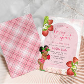 Strawberry African Girl Berry Sweet Baby Dusche Einladung