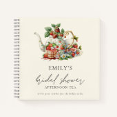 Strawberry Afternoon Tea Brautparty Gästebuch Notizblock (Vorderseite)