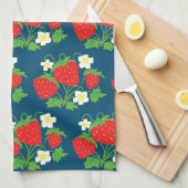 Strawberry and Flower Blue Pattern Geschirrtuch (Viertel Falte)