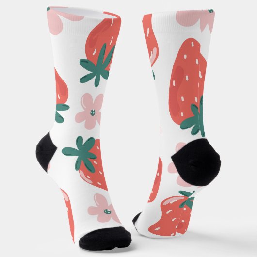 Strawberry and flower pattern socken (Gewinkelt)