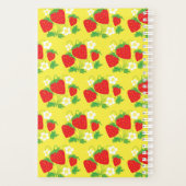 Strawberry and Flower Yellow Pattern Monogrammed Planer (Rückseite)