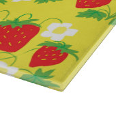 Strawberry and Flower Yellow Pattern Schneidebrett (Ecke)