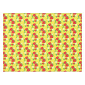 Strawberry and Flower Yellow Pattern Tischdecke (Vorderseite (Horizontal))