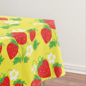 Strawberry and Flower Yellow Pattern Tischdecke (Beispiel)