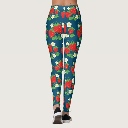 Strawberry and Flowers Pattern Leggings (Rückseite)