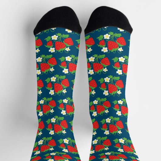 Strawberry and Flowers Pattern Socken (Oben)