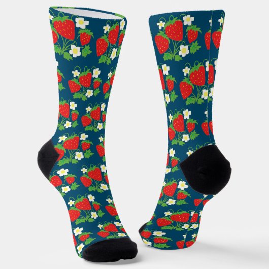 Strawberry and Flowers Pattern Socken (Gewinkelt)