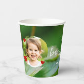 Strawberry And Green Child's Berry First Birthday Pappbecher (Vorderseite)