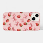 Strawberry and Pink Bows Pattern Phone Case iPhone Hülle (Rückseite (Horizontal))