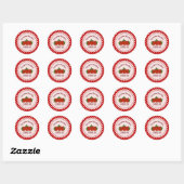 Strawberry And Polka Dot Personalized Labels Runder Aufkleber (Blatt)