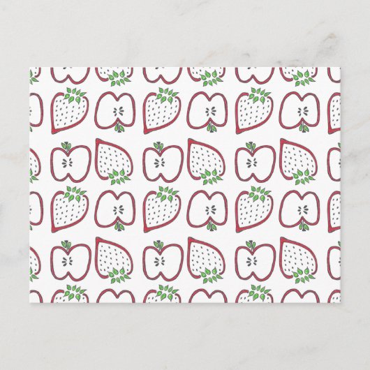 Strawberry Apple Postcard Postkarte (Vorderseite)