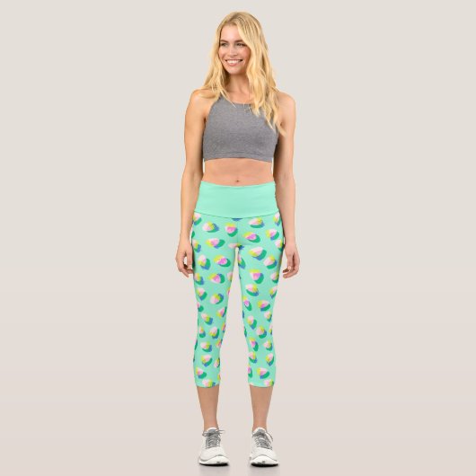 Strawberry Aqua Capri Leggings (Vorderseite)