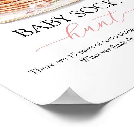 Strawberry Baby Brunch Baby Sock Hunt Sign Poster (Ecke)