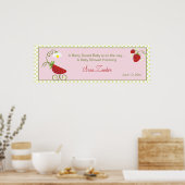 Strawberry Baby Carriage | Babyduschbanner Poster (Küche)
