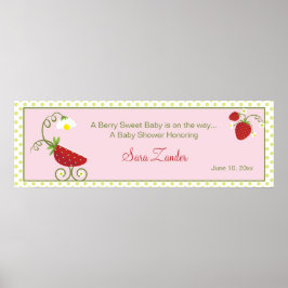 Strawberry Baby Carriage | Babyduschbanner Poster