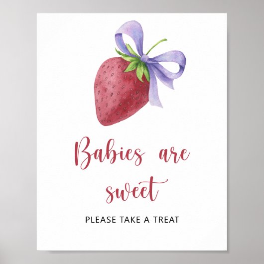 Strawberry Baby Dusche - Babys sind süß Poster (Vorne)