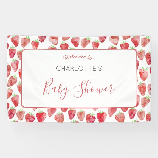 Strawberry Baby Dusche Banner (Horizontal)