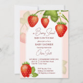 Strawberry Baby Dusche Beere süß Einladung (Vorderseite)