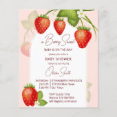 Strawberry Baby Dusche Beere Süßes Budget einladen (Vorderseite)