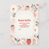 Strawberry Baby Dusche | Berry Diapper Raffle Begleitkarte (Vorderseite)
