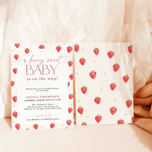 Strawberry Baby Dusche | Berry Sweet Baby Girl Einladung