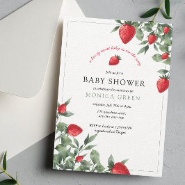 Strawberry Baby Dusche | Berry Sweet Baby Greenery Einladung