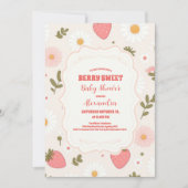 Strawberry Baby Dusche | Berry Sweet Einladung (Vorderseite)