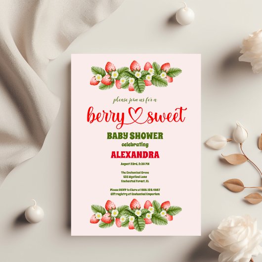 Strawberry Baby Dusche | Berry Sweet Einladung