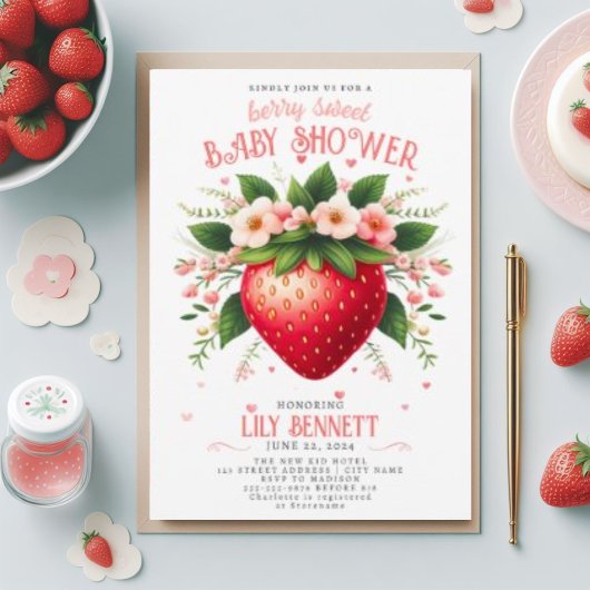 Strawberry Baby Dusche | Berry Sweet Einladung