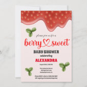 Strawberry Baby Dusche | Berry Sweet Einladung (Vorderseite)