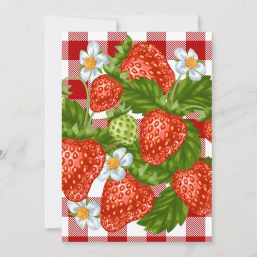 Strawberry Baby Dusche | Berry Sweet Einladung (Rückseite)