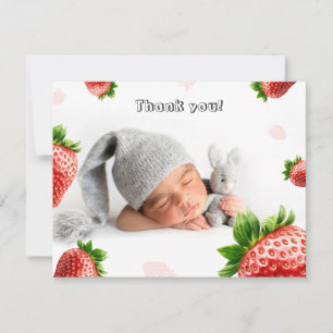 Strawberry Baby Dusche - Danke Karte
