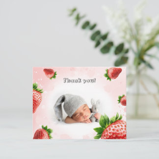 Strawberry Baby Dusche - Danke Karte