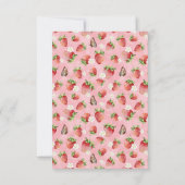 Strawberry Baby Dusche Dankeskarte (Rückseite)