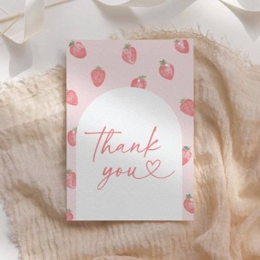 Strawberry Baby Dusche Dankeskarte