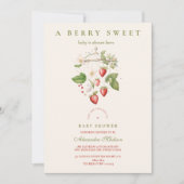 Strawberry Baby Dusche Einladung (Vorderseite)