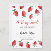 Strawberry Baby Dusche Einladung (Vorderseite)