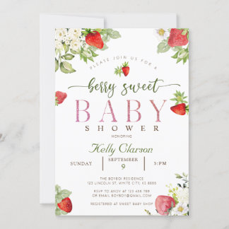 Strawberry Baby Dusche Einladung