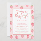 Strawberry Baby Dusche Einladung (Vorderseite)