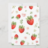 Strawberry Baby Dusche Einladung (Rückseite)
