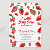 Strawberry Baby Dusche Einladung | Berry Sweet (Vorne/Hinten)