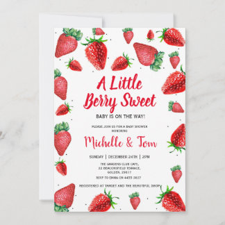Strawberry Baby Dusche Einladung | Berry Sweet
