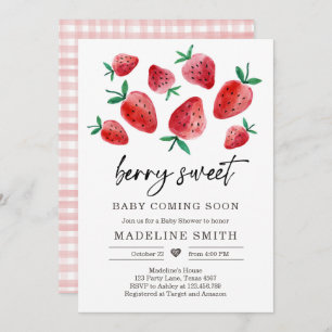 Strawberry Baby Dusche Einladung Berry Sweet Baby