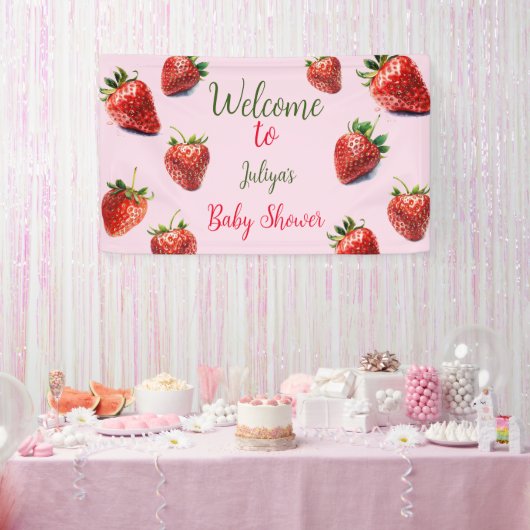 Strawberry Baby Dusche Es ist ein Mädchen Banner (Party)