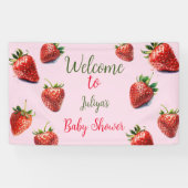 Strawberry Baby Dusche Es ist ein Mädchen Banner (Horizontal)